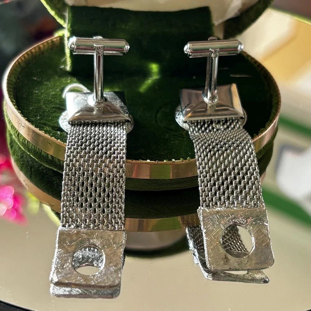 Bond Street Silver-Tone Cufflinks in Original Box - 1980s/90s